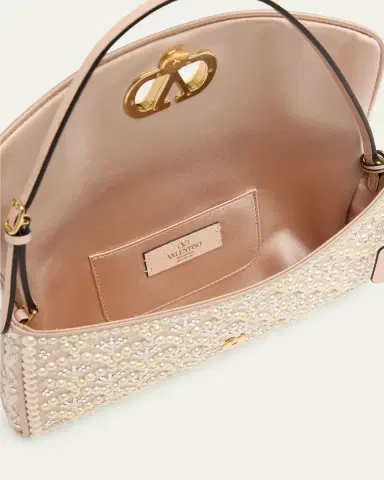 Valentino Garavani Devain Pearly-Embellished Satin Top-Handle Bag | Thumbnail 4 Valentino Garavani Devain Pearly-Embellished Satin Top-Handle Bag | Thumbnail 4