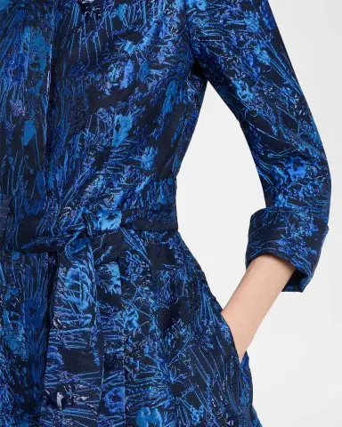 Rickie Freeman for Teri Jon Metallic Jacquard Organza Midi Shirtdress | Thumbnail 5