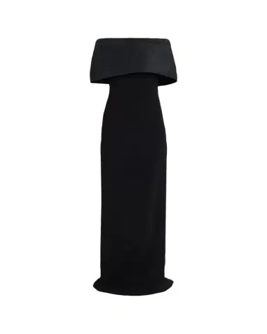 Rickie Freeman for Teri Jon Off-Shoulder Draped Crepe Column Gown | Thumbnail 1