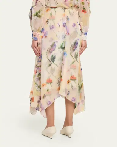 Prabal Gurung Floral-Print Handkerchief Hem Skirt | Thumbnail 3 Prabal Gurung Floral-Print Handkerchief Hem Skirt | Thumbnail 3