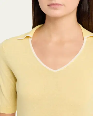 Vince Tipped Elbow-Sleeve Knit Top | Thumbnail 5