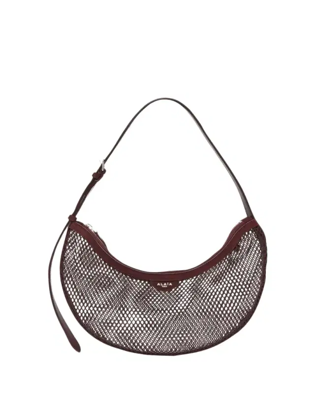 Alaïa Fishnet Crescent Shoulder Bag
