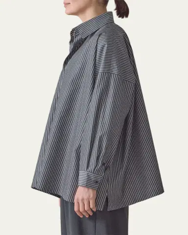 Eskandar A-Line Striped Cotton Shirt | Thumbnail 4