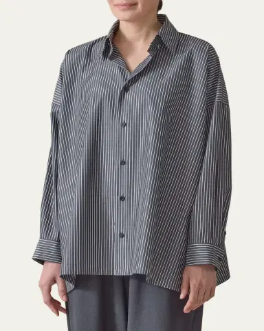 Eskandar A-Line Striped Cotton Shirt | Thumbnail 5