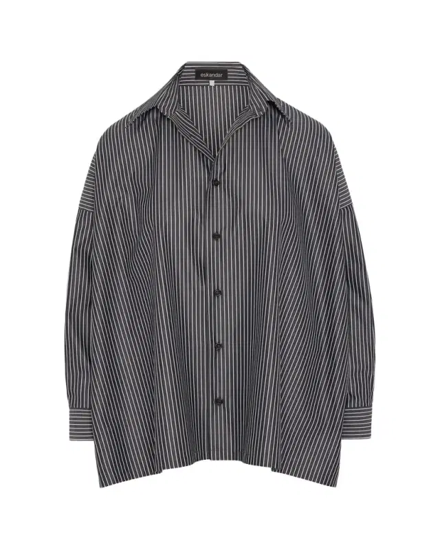 Eskandar A-Line Striped Cotton Shirt