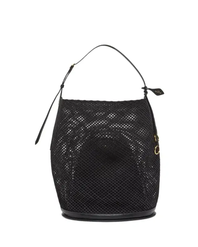 ALAIA Le Hip Large Suede Mesh Bucket Bag