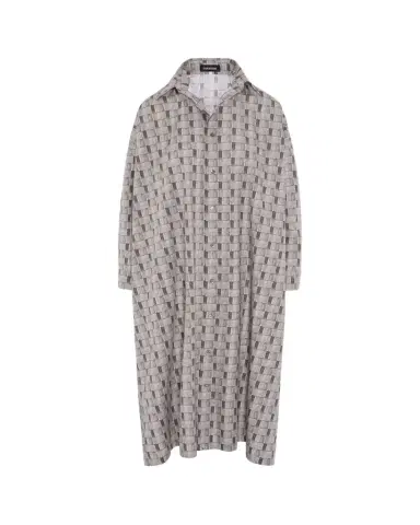 Eskandar Geometric-Print Cotton Midi Shirtdress | Thumbnail 1 Eskandar Geometric-Print Cotton Midi Shirtdress | Thumbnail 1