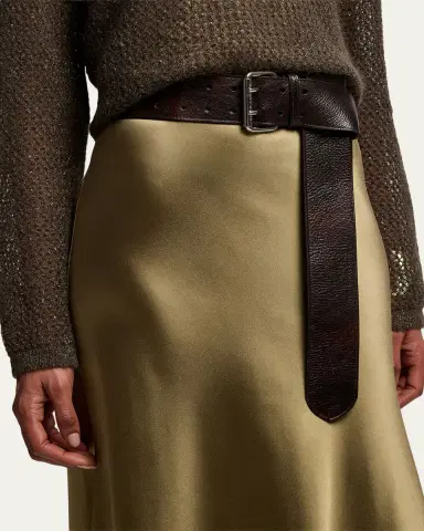 Ralph Lauren Collection Distressed Double-Prong Long Belt | Thumbnail 2 Ralph Lauren Collection Distressed Double-Prong Long Belt | Thumbnail 2
