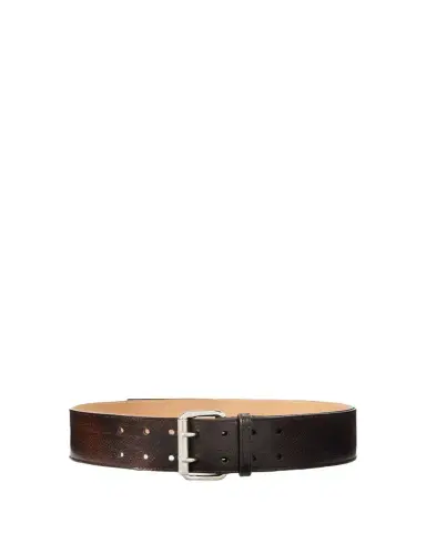 Ralph Lauren Collection Distressed Double-Prong Long Belt | Thumbnail 1 Ralph Lauren Collection Distressed Double-Prong Long Belt | Thumbnail 1