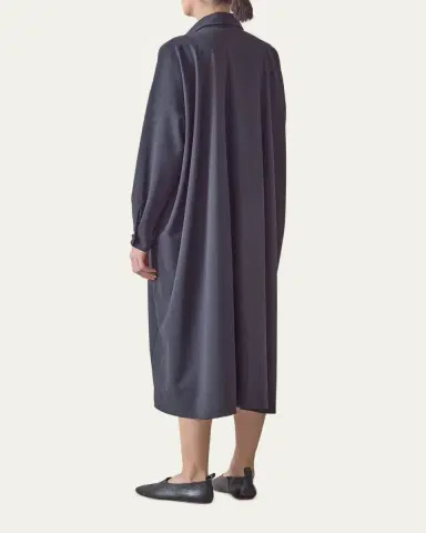 Eskandar Wool Stretch Angle-to-Front Side-Seam Shirtdress | Thumbnail 3