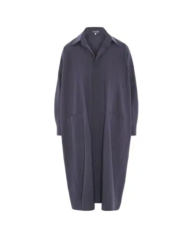 Eskandar Wool Stretch Angle-to-Front Side-Seam Shirtdress | Thumbnail 1