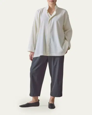 Eskandar Cotton Slim A-Line Shirt | Thumbnail 2 Eskandar Cotton Slim A-Line Shirt | Thumbnail 2
