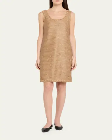 Lafayette 148 New York Raffia-Effect Jersey Shift Dress | Thumbnail 2