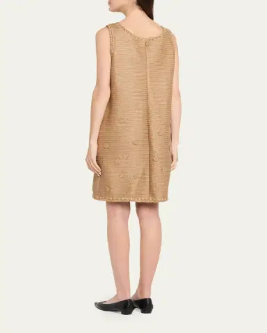 Lafayette 148 New York Raffia-Effect Jersey Shift Dress | Thumbnail 3