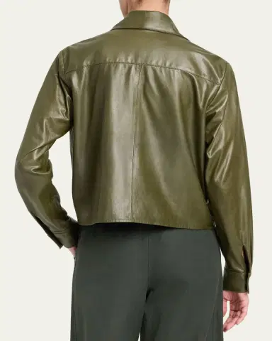 TWP Tie-Neck Leather Shirt | Thumbnail 2