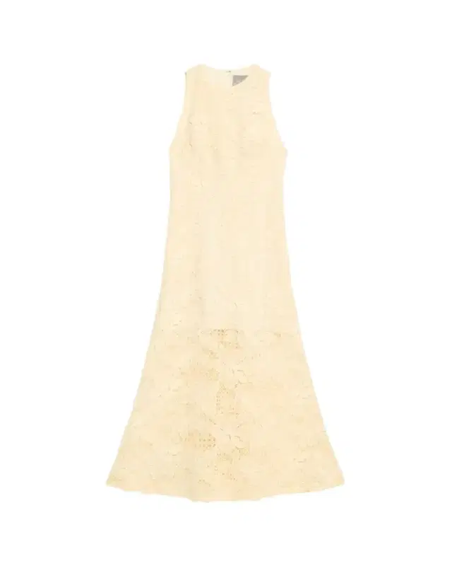 Lela Rose Lattice Floral Guipure Sleeveless Maxi Dress