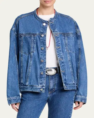 TWP Dawson Collarless Denim Jacket | Thumbnail 3 TWP Dawson Collarless Denim Jacket | Thumbnail 3