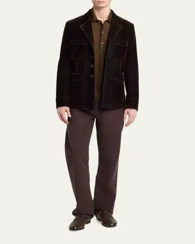 Tom Ford Men's Wool Straight Leg Five-Pocket Pants | Thumbnail 2