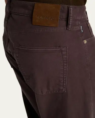 Tom Ford Men's Wool Straight Leg Five-Pocket Pants | Thumbnail 5