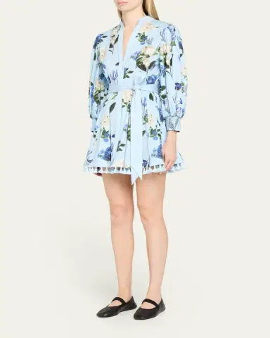 ALICE + OLIVIA Lucy Belted Mini Shirtdress | Thumbnail 4