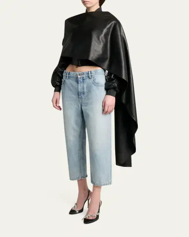 Balenciaga Organic Cotton Vintage Straight-Leg Crop Jeans | Thumbnail 2 Balenciaga Organic Cotton Vintage Straight-Leg Crop Jeans | Thumbnail 2