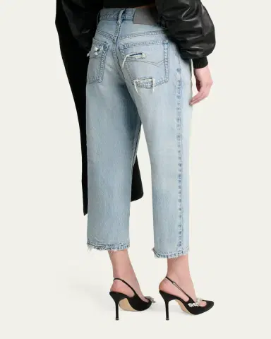 Balenciaga Organic Cotton Vintage Straight-Leg Crop Jeans | Thumbnail 3 Balenciaga Organic Cotton Vintage Straight-Leg Crop Jeans | Thumbnail 3