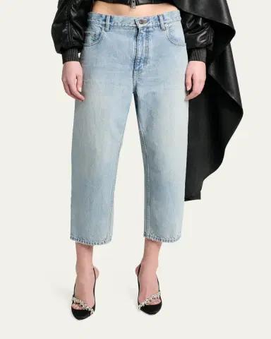 Balenciaga Organic Cotton Vintage Straight-Leg Crop Jeans | Thumbnail 4 Balenciaga Organic Cotton Vintage Straight-Leg Crop Jeans | Thumbnail 4
