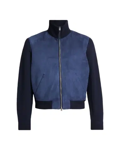 Tom Ford Men's Suede and Merino Wool Hybrid Full-Zip Blouson | Thumbnail 1 Tom Ford Men's Suede and Merino Wool Hybrid Full-Zip Blouson | Thumbnail 1