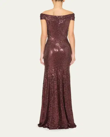 Jenny Packham Echo Off-Shoulder Sequined Gown | Thumbnail 3 Jenny Packham Echo Off-Shoulder Sequined Gown | Thumbnail 3