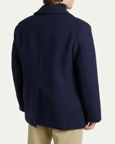 Tom Ford Men's Japanese Felt Double-Breasted Short Peacoat | Thumbnail 3