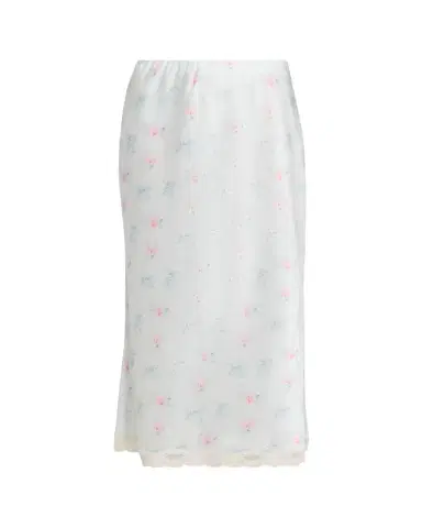 LoveShackFancy Castle Floral Satin Midi Skirt | Thumbnail 1