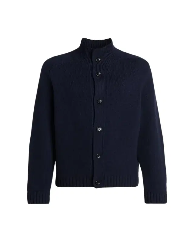 TOM FORD Men's Coarsehair Cashmere Rib-Knit Cardigan