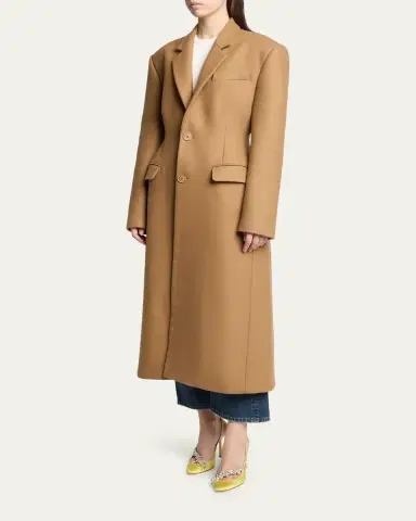 Balenciaga Single-Breasted Wool Long Tailored Coat | Thumbnail 4 Balenciaga Single-Breasted Wool Long Tailored Coat | Thumbnail 4