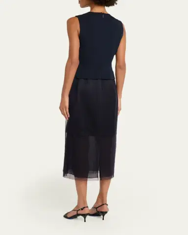 Jason Wu Collection Cady Layered Sleeveless Midi Cocktail Dress | Thumbnail 3