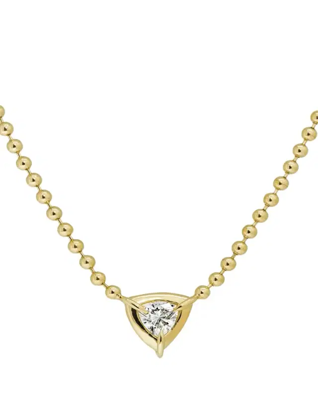 Dara Kaye Solar Drop Trillion Solitaire Necklace