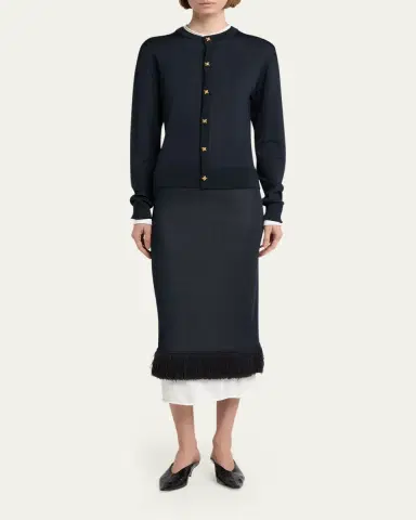 Bottega Veneta Colorblock Layered Fringe Midi Skirt | Thumbnail 2 Bottega Veneta Colorblock Layered Fringe Midi Skirt | Thumbnail 2