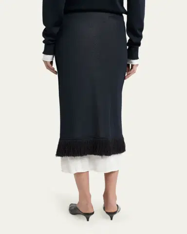 Bottega Veneta Colorblock Layered Fringe Midi Skirt | Thumbnail 3 Bottega Veneta Colorblock Layered Fringe Midi Skirt | Thumbnail 3