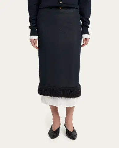 Bottega Veneta Colorblock Layered Fringe Midi Skirt | Thumbnail 4 Bottega Veneta Colorblock Layered Fringe Midi Skirt | Thumbnail 4