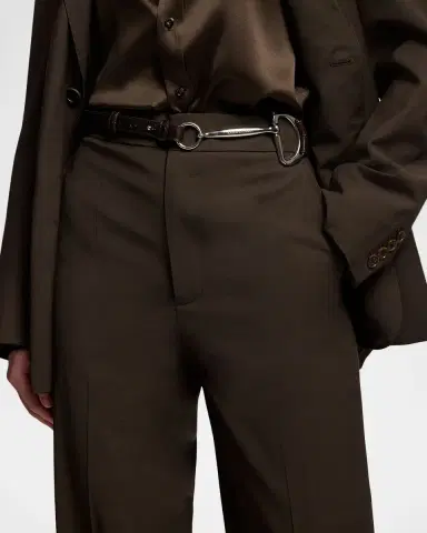 Ralph Lauren Collection Distressed Equestrian Skinny Belt | Thumbnail 2 Ralph Lauren Collection Distressed Equestrian Skinny Belt | Thumbnail 2