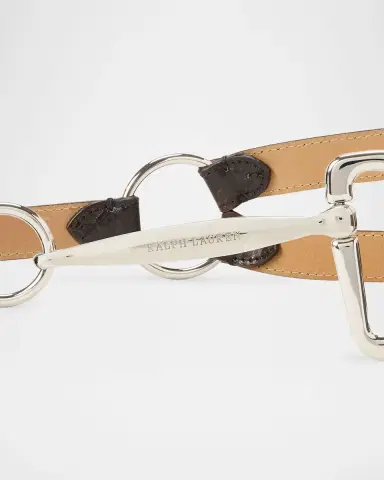 Ralph Lauren Collection Distressed Equestrian Skinny Belt | Thumbnail 3 Ralph Lauren Collection Distressed Equestrian Skinny Belt | Thumbnail 3