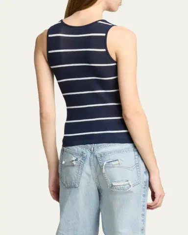 Balenciaga Striped Cotton Knit Tank Top | Thumbnail 3 Balenciaga Striped Cotton Knit Tank Top | Thumbnail 3