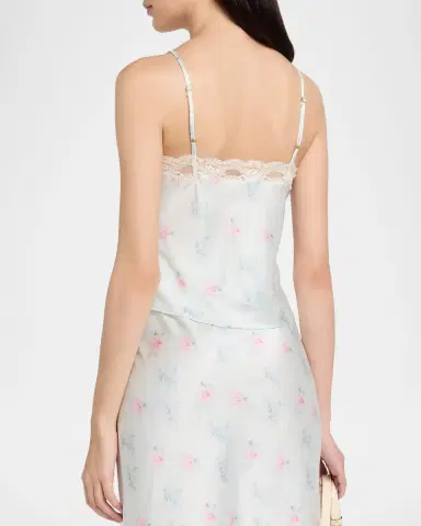 LoveShackFancy Lamora Floral Satin Tank Top | Thumbnail 3 LoveShackFancy Lamora Floral Satin Tank Top | Thumbnail 3