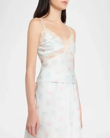 LoveShackFancy Lamora Floral Satin Tank Top | Thumbnail 4 LoveShackFancy Lamora Floral Satin Tank Top | Thumbnail 4