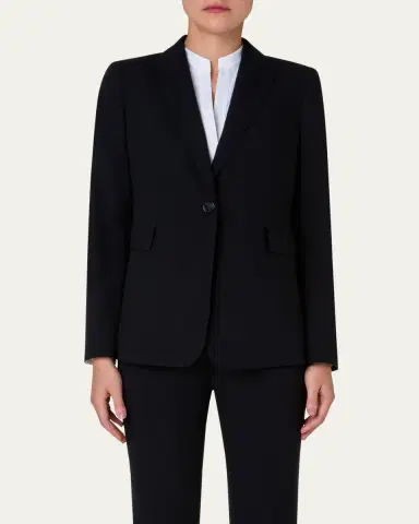 Akris punto One-Button Wool Long Body Blazer Jacket | Thumbnail 4