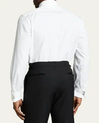 Bergdorf Goodman Men's Pique Bib-Front Tuxedo Shirt | Thumbnail 3 Bergdorf Goodman Men's Pique Bib-Front Tuxedo Shirt | Thumbnail 3