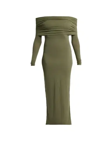 Balenciaga Off-The-Shoulder Transparent Jersey Maxi Dress | Thumbnail 1
