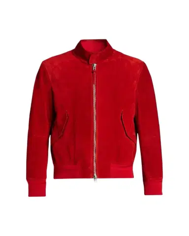 Tom Ford Men's Suede Stand Collar Full-Zip Blouson | Thumbnail 1