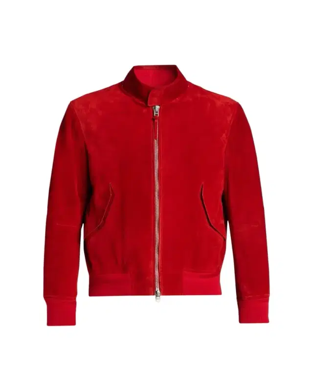 TOM FORD Men's Suede Stand Collar Full-Zip Blouson