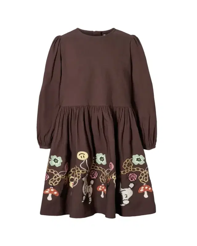 Molo Girl's Camma Embroidered Organic Cotton Dress, Size 3-6
