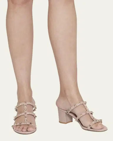 Valentino Garavani Rockstud Caged 60mm Slide Sandals | Thumbnail 2 Valentino Garavani Rockstud Caged 60mm Slide Sandals | Thumbnail 2